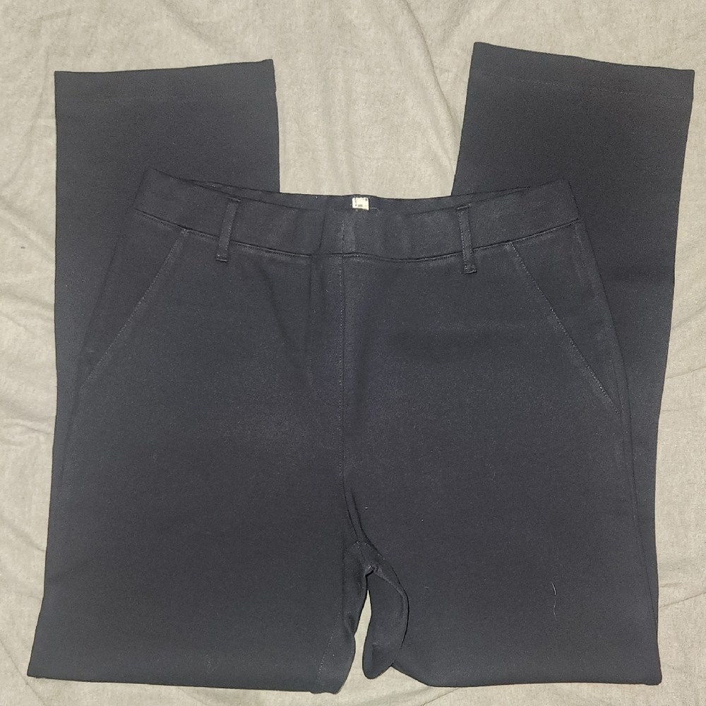Quince Ultra-stretch Ponte Straight Leg Pant Sz Medium Petite Navy
